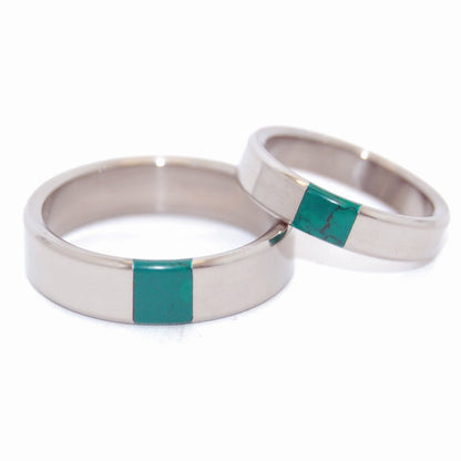 Arrant Jade | Titanium & Jade Stone Wedding Ring - Unique Wedding Ring Set - Minter and Richter Designs