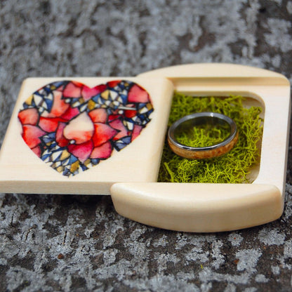 Aspen Wood Ring Box | Wedding Ring Box For 1 Or 2 Ring - Secret Box Style - Minter and Richter Designs