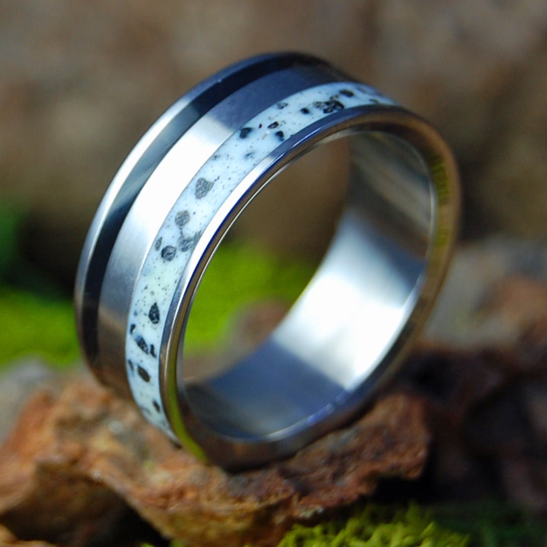 Azores Lava Tube | Men's Onyx Stone, Azores Lava & Titanium Wedding Ring - Minter and Richter Designs