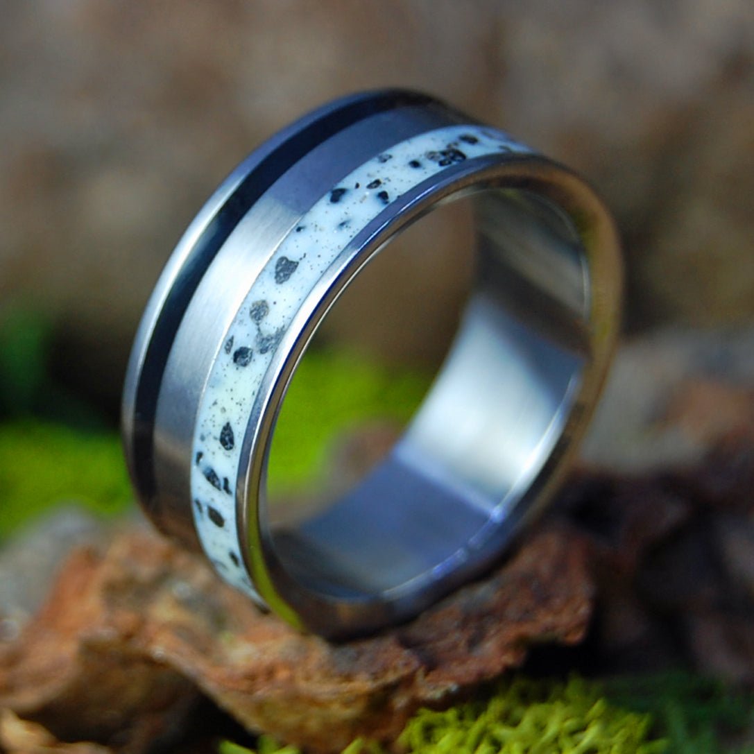 Azores Lava Tube | Men's Onyx Stone, Azores Lava & Titanium Wedding Ring - Minter and Richter Designs