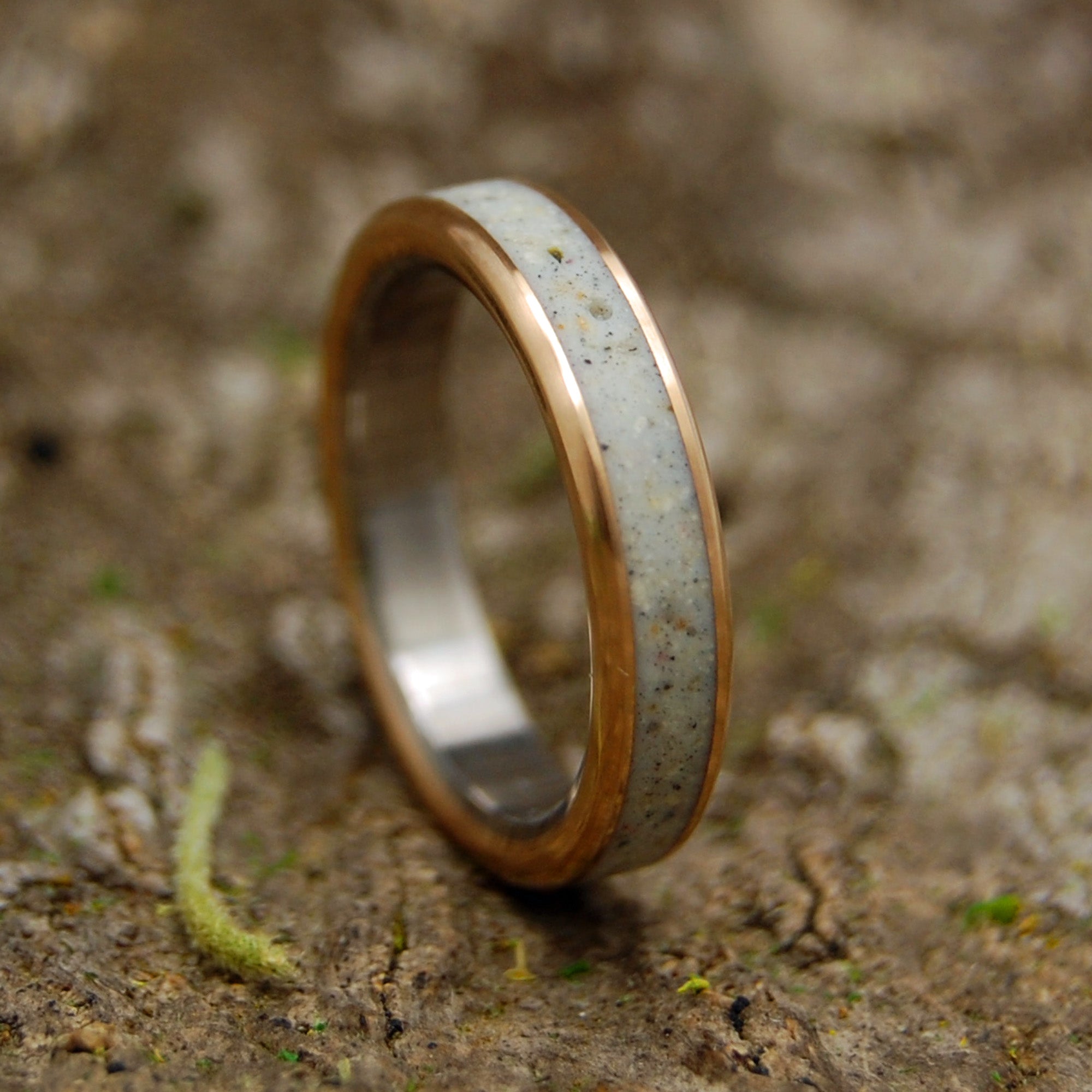 Beach Sand & Copper | Men's Beach Sand, Copper & Titanium Wedding Ring - Minter and Richter Designs
