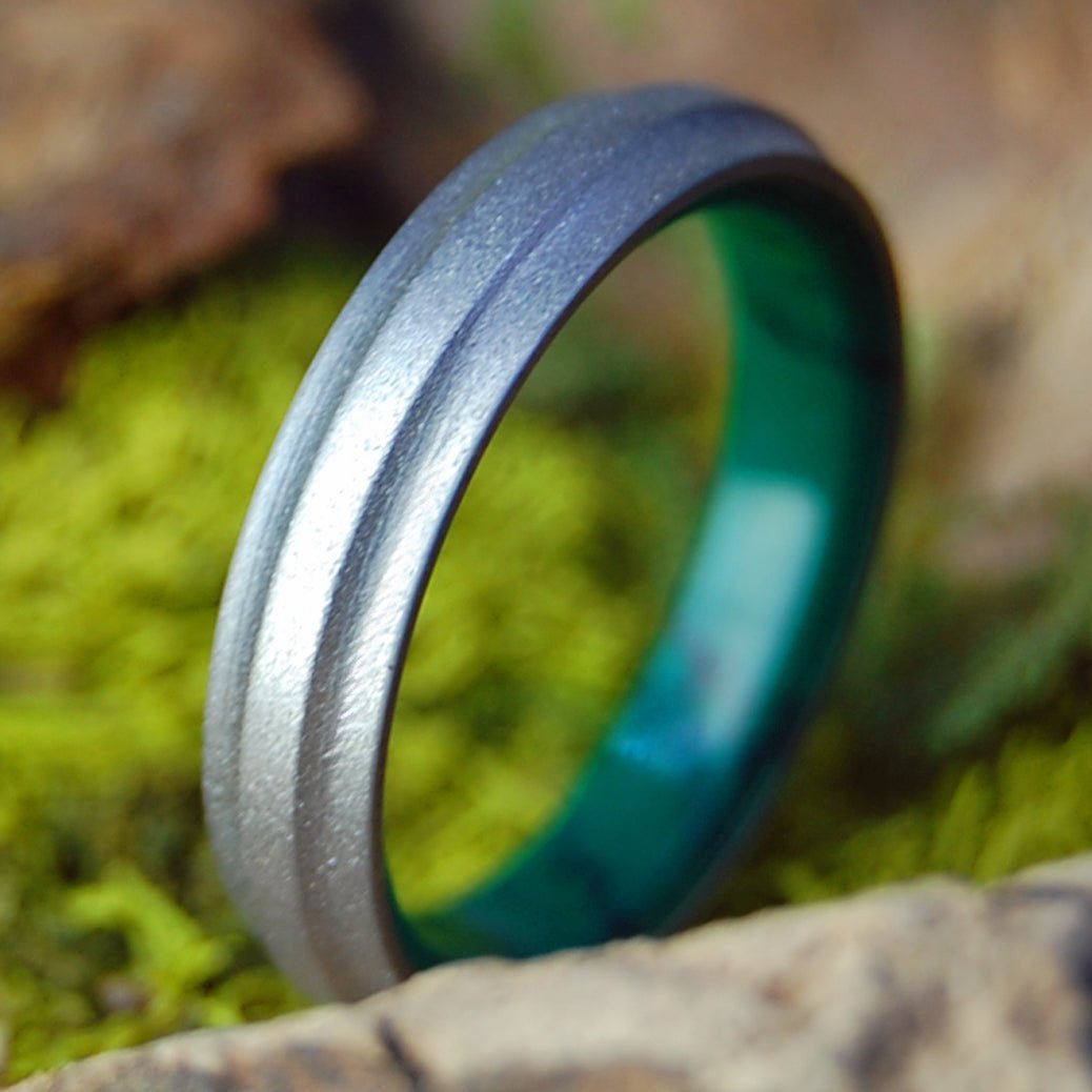 BEAD BLAST MOXIE | Men's Jade & Titanium Wedding Ring (Copy) - Minter and Richter Designs