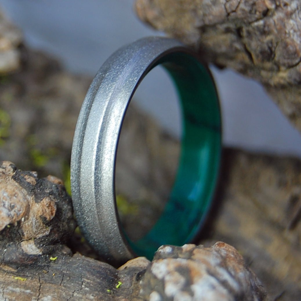 BEAD BLAST MOXIE | Men's Jade & Titanium Wedding Ring (Copy) - Minter and Richter Designs