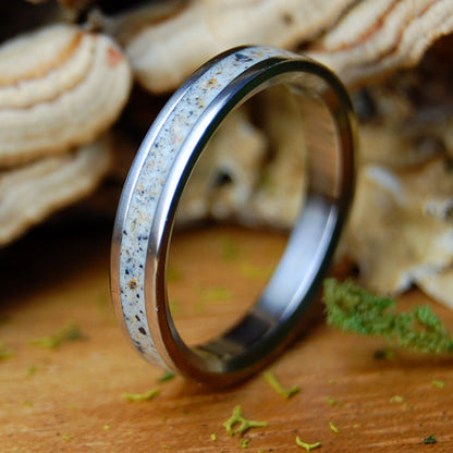 BED ROCK BEAUTY | Beach Sand & Titanium Wedding Ring - Minter and Richter Designs