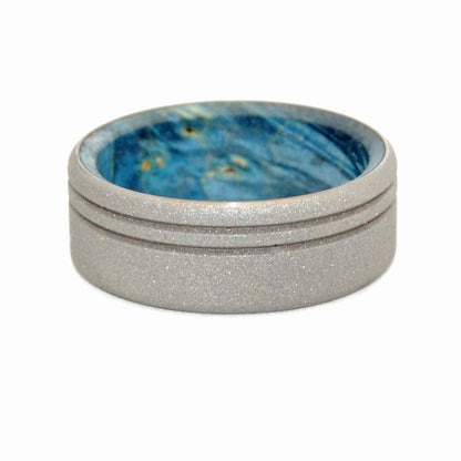 Believe In You | Men's Blue Box Elder Wood & Titanium Wedding Ring - Minter and Richter Designs