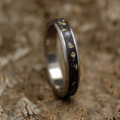 Bethlehem | Men's Israel Beach Sand, Bethlehem Stone & Titanium Wedding Ring - Minter and Richter Designs