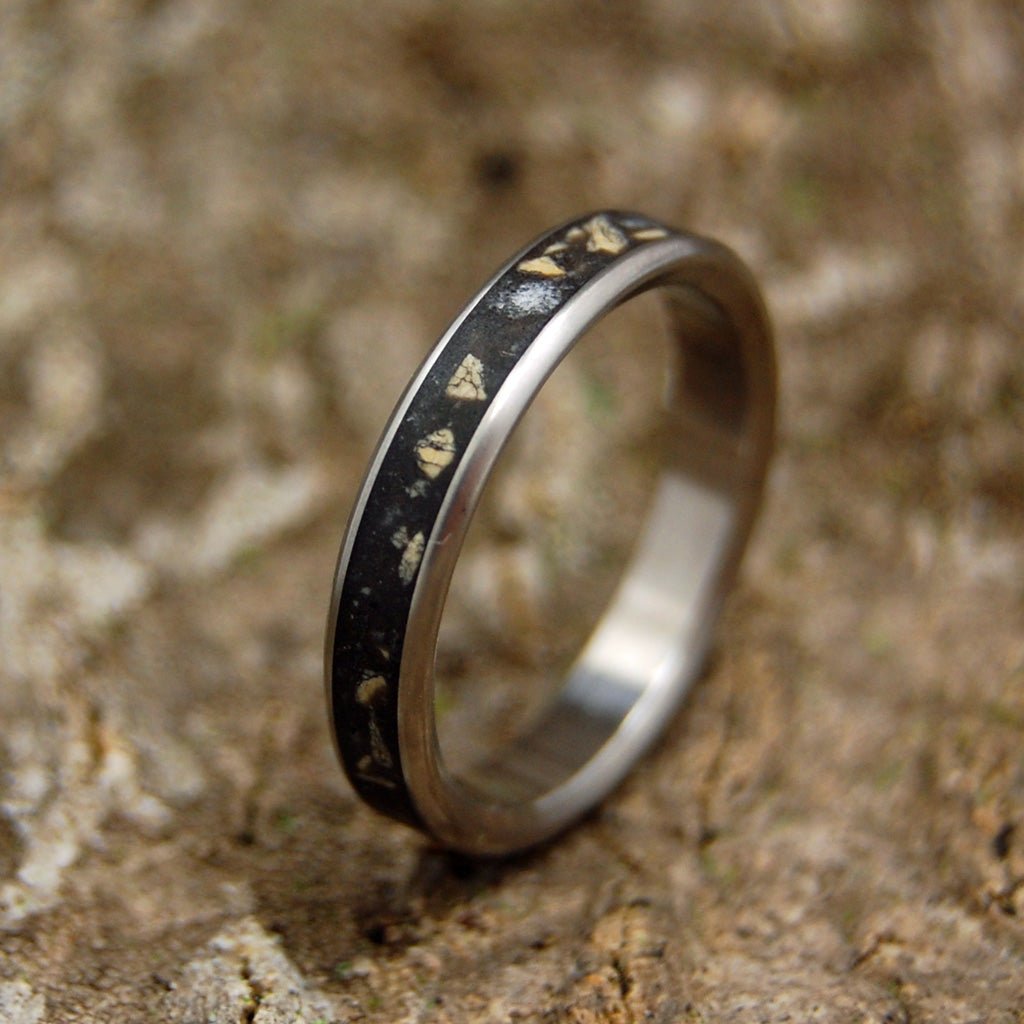Bethlehem | Men's Israel Beach Sand, Bethlehem Stone & Titanium Wedding Ring - Minter and Richter Designs