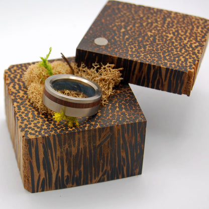 BLACK PALM RING BOX | Wedding Ring Box For 1 Ring or 2 Rings - Minter and Richter Designs