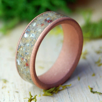 Blasted Beach Sand & Copper | Beach Sand, Copper & Titanium Wedding Ring - Minter and Richter Designs