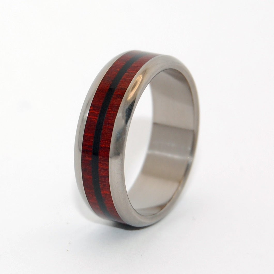 Blood & Stone | Men's Onyx Stone, Blood Wood & Titanium Wedding Ring - Minter and Richter Designs