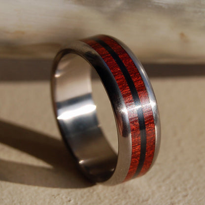 Blood & Stone | Men's Onyx Stone, Blood Wood & Titanium Wedding Ring - Minter and Richter Designs