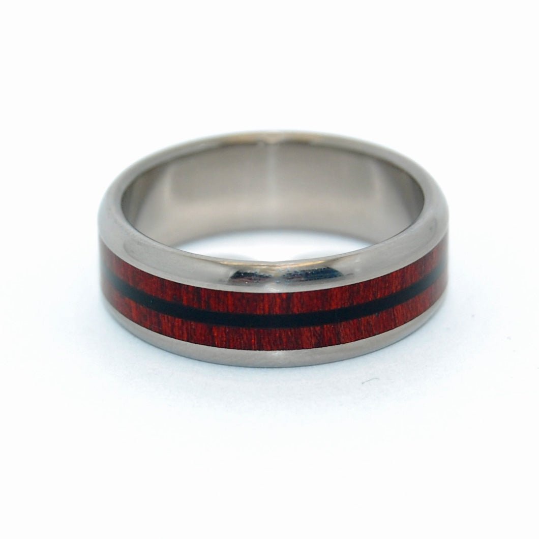 Blood & Stone | Men's Onyx Stone, Blood Wood & Titanium Wedding Ring - Minter and Richter Designs