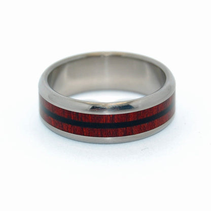 Blood & Stone | Men's Onyx Stone, Blood Wood & Titanium Wedding Ring - Minter and Richter Designs