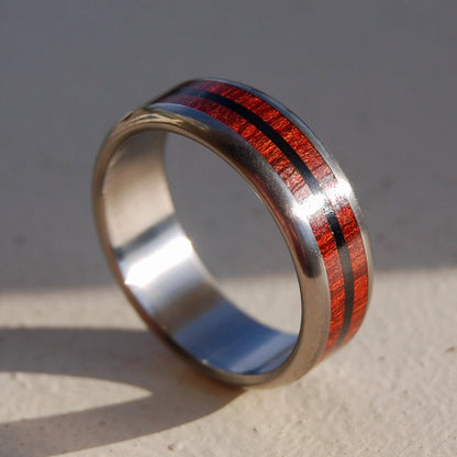 Blood & Stone | Men's Onyx Stone, Blood Wood & Titanium Wedding Ring - Minter and Richter Designs