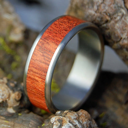 BLOODWOOD SATIN | Men's Bloodwood & Titanium Wedding Ring - Minter and Richter Designs