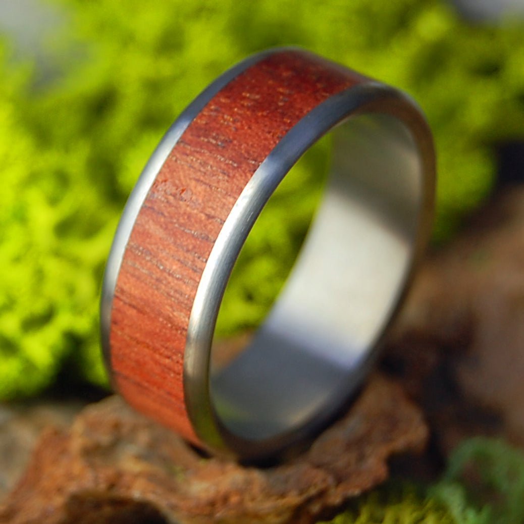 BLOODWOOD SATIN | Men's Bloodwood & Titanium Wedding Ring - Minter and Richter Designs