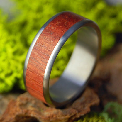 BLOODWOOD SATIN | Men's Bloodwood & Titanium Wedding Ring - Minter and Richter Designs