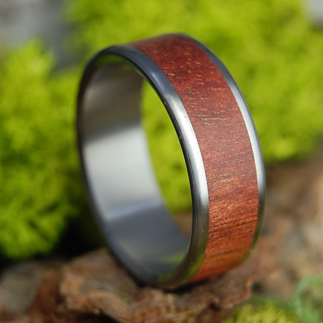 BLOODWOOD SATIN | Men's Bloodwood & Titanium Wedding Ring - Minter and Richter Designs