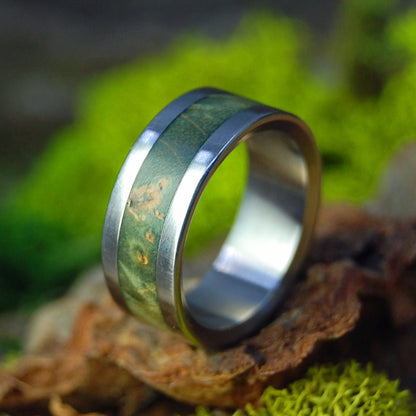 Blue Box Elder | Size 5.25 At 7mm | Blue Box Elder Wood | Unique Wedding Band | On Sale - Minter and Richter Designs