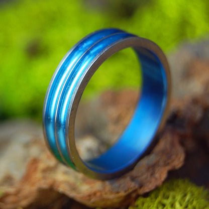 Blue Love | Size 9 At 5mm | Titanium Wedding Ring | On Sale - Minter and Richter Designs