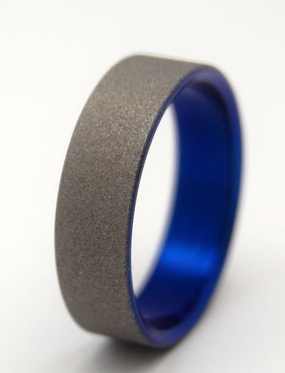 Blue Midori | Size 5.75 At 4.8mm | Titanium Wedding Ring | On Sale - Minter and Richter Designs