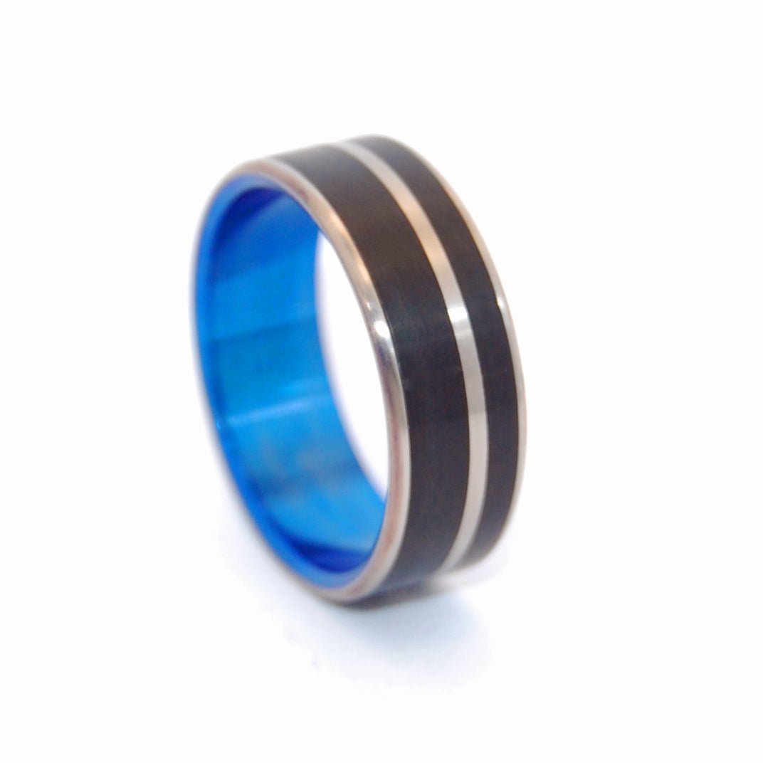 Blue Noir | Men's Anodized Titanium Wedding Ring - Minter and Richter Designs