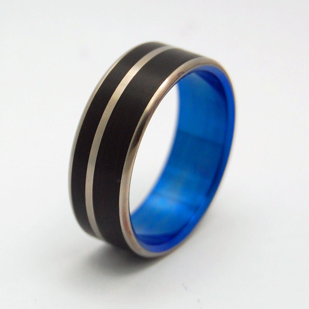 Blue Noir | Men's Anodized Titanium Wedding Ring - Minter and Richter Designs