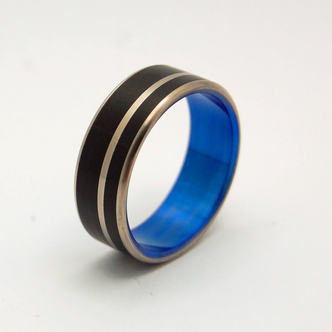 Blue Noir | Men's Anodized Titanium Wedding Ring - Minter and Richter Designs