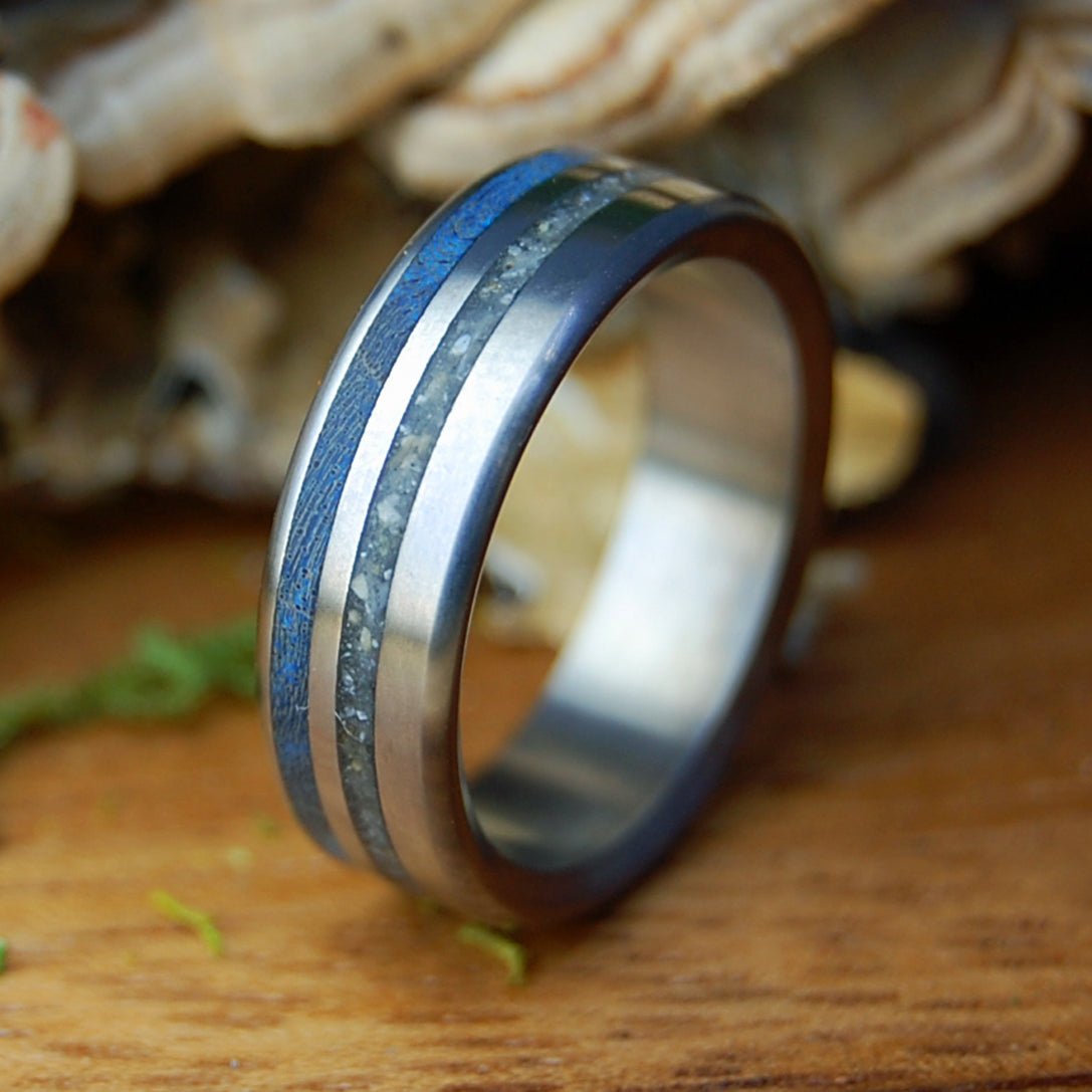 BLUE OYSTER | Oyster Shells & Carmel CA Beach Sand - Unique Wedding Ring - Wedding Ring - Minter and Richter Designs