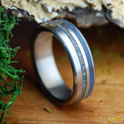 BLUE OYSTER | Oyster Shells & Carmel CA Beach Sand - Unique Wedding Ring - Wedding Ring - Minter and Richter Designs