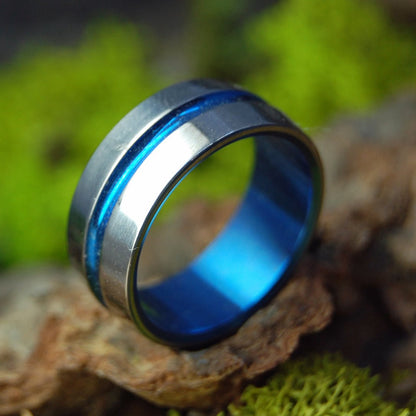 Blue Signature | Size 7.25 At 8mm | Titanium Wedding Ring | On Sale - Minter and Richter Designs