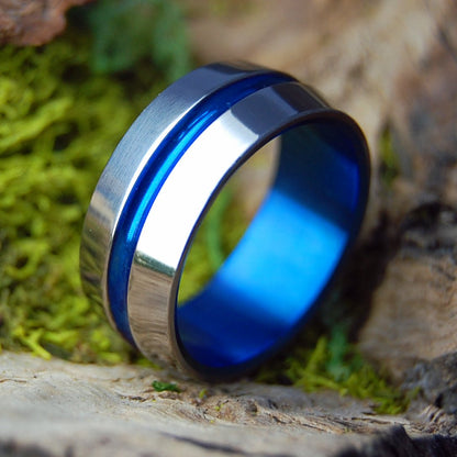 BLUE SIGNATURE | Size 7.5 At 7.9mm | Titanium Wedding Ring | On Sale - Minter and Richter Designs