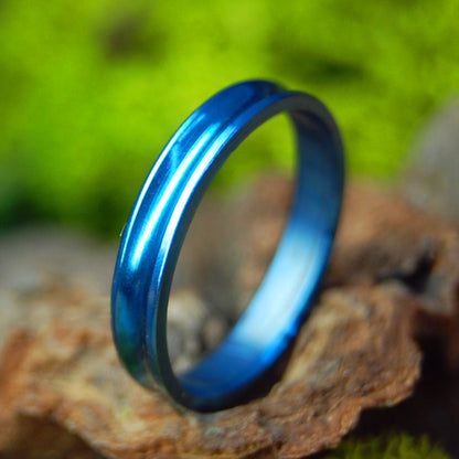 Blue | Size 5 At 4mm | Titanium Wedding Ring | On Sale - Minter and Richter Designs