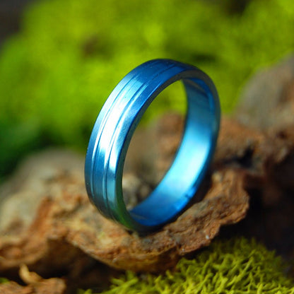 Blue | Size 5 At 5mm | Titanium Wedding Ring | On Sale - Minter and Richter Designs