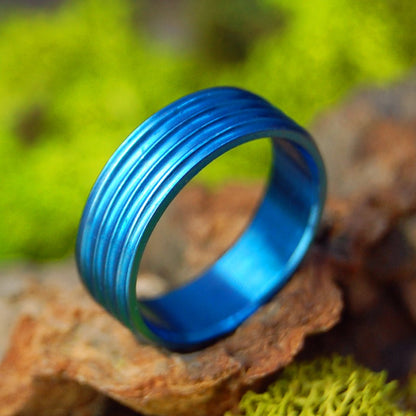 Blue | Size 5 At 5mm | Titanium Wedding Ring | On Sale - Minter and Richter Designs