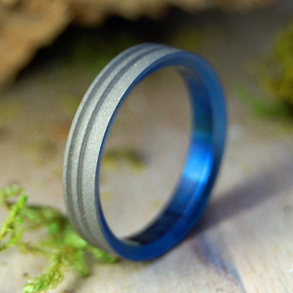 Blue | Size 6.75 At 3.5mm | Titanium Wedding Ring | On Sale - Minter and Richter Designs