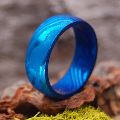 Blue Thunder | Size 11 At 7.9mm | Carbon Steel | Unique Wedding Ring | On Sale - Minter and Richter Designs