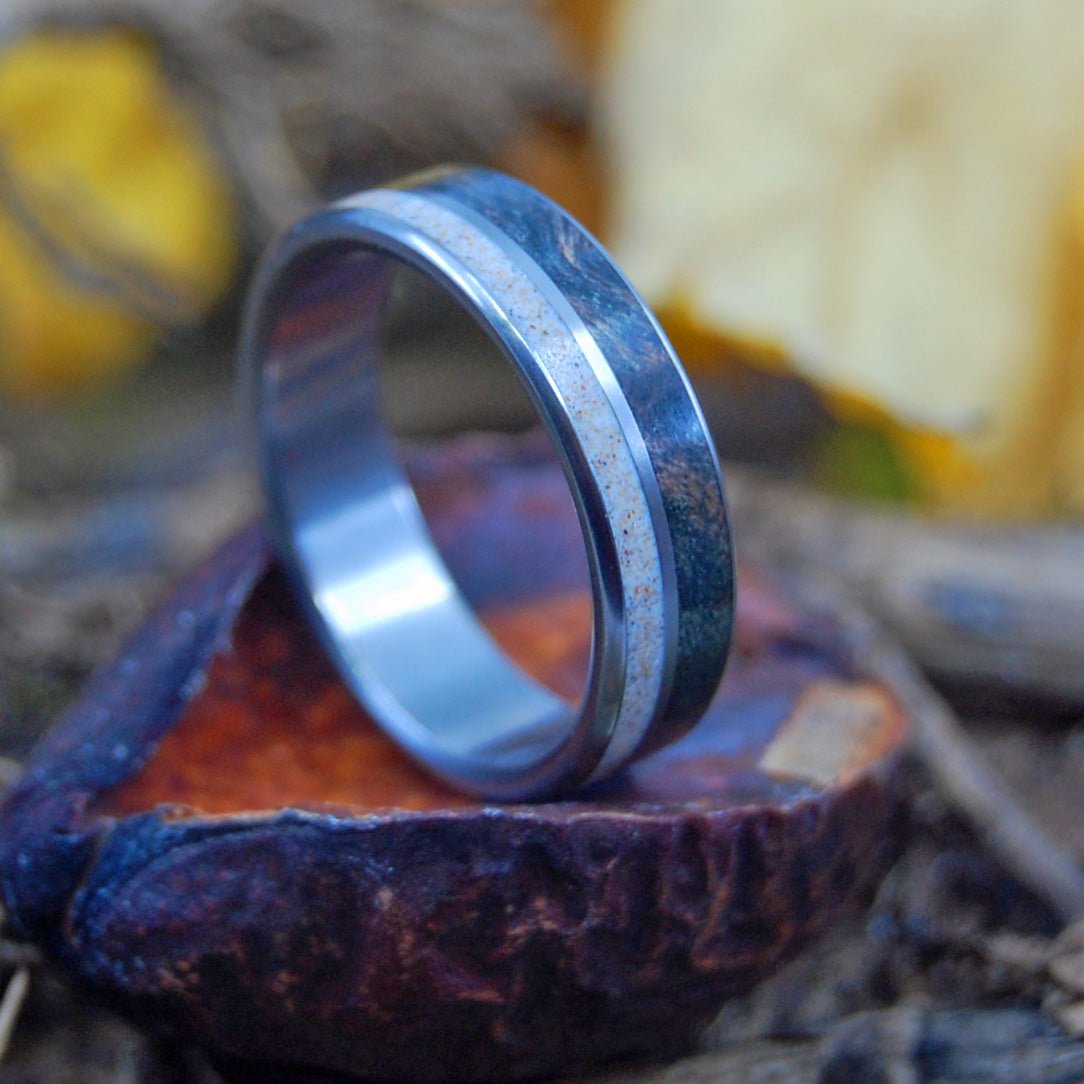 Blue wood ring hot sale