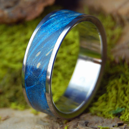 BOX ELDER MAD | Men's Turquose Box Elder Wood & Titanium Wedding Ring - Minter and Richter Designs