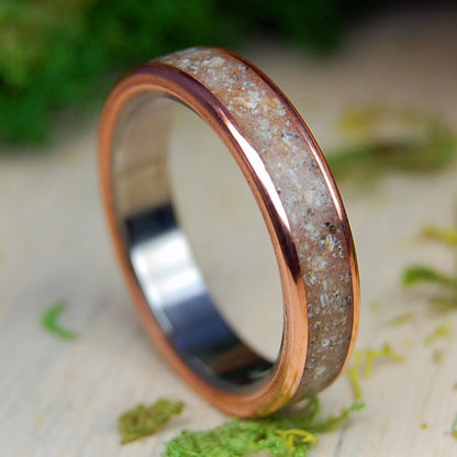 Bradley Beach NJ | NJ Beach Sand, Copper & Titanium Wedding Ring - Minter and Richter Designs