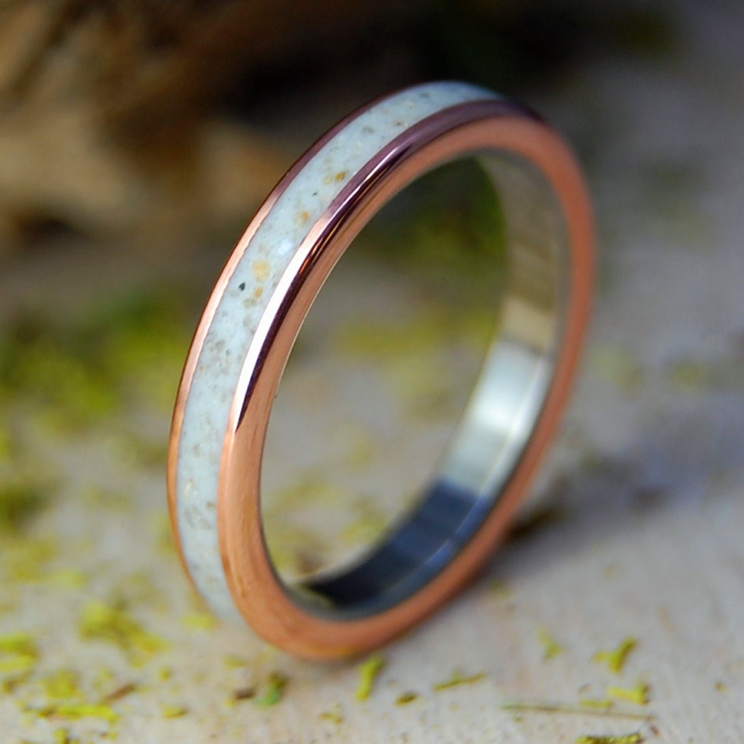 Bradley Beach White NJ | NJ Beach Sand, Copper & Titanium Wedding Ring - Minter and Richter Designs