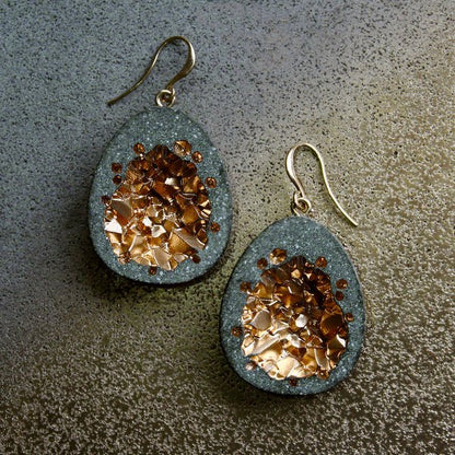 Bridal Jewelry - Leonora Tear Drop Gold EarRing - Minter and Richter Designs