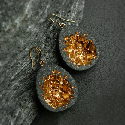 Bridal Jewelry - Leonora Tear Drop Gold EarRing - Minter and Richter Designs