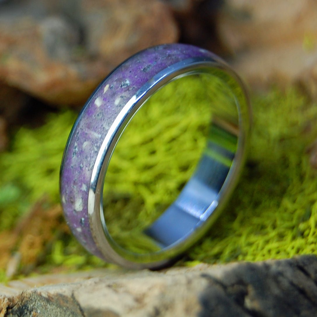 Brighton Beach Haze | Men's or Women's Brighton Beach Sand & Titanium Wedding Ring - Minter and Richter Designs