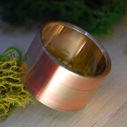 Bronze Holds Copper | Men's Bronze and Copper Ring, & Titanium Wedding Ring - Minter and Richter Designs