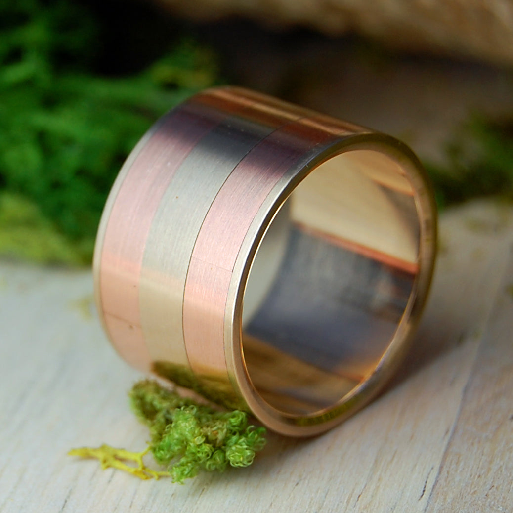 Bronze Holds Copper | Men's Bronze and Copper Ring, & Titanium Wedding Ring