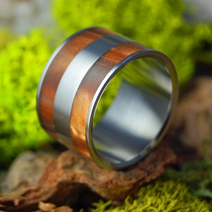 Bronze Marble| Men's Bronze Opalescent Resin, & Titanium Wedding Ring