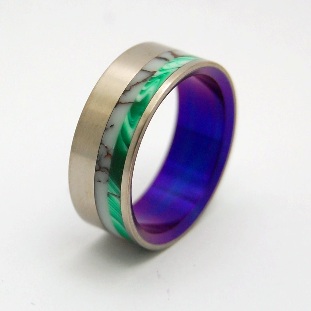 Bucking Horse Palace | Men's Wild Horse Jasper Stone, Vintage Resin & Titanium Wedding Ring - Minter and Richter Designs