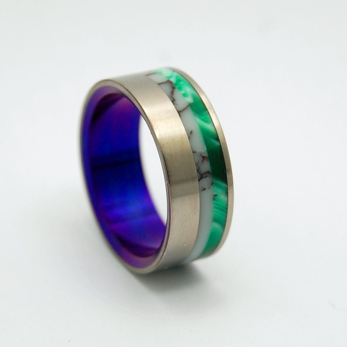 Bucking Horse Palace | Men's Wild Horse Jasper Stone, Vintage Resin & Titanium Wedding Ring - Minter and Richter Designs