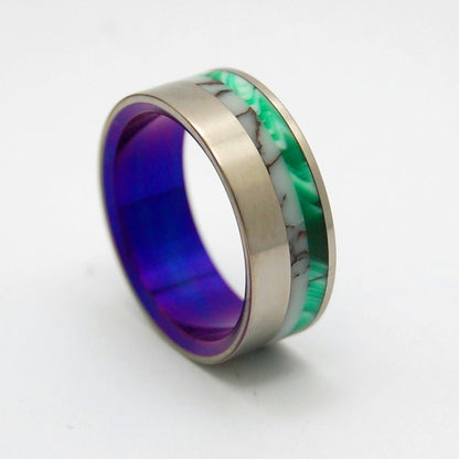Bucking Horse Palace | Men's Wild Horse Jasper Stone, Vintage Resin & Titanium Wedding Ring - Minter and Richter Designs